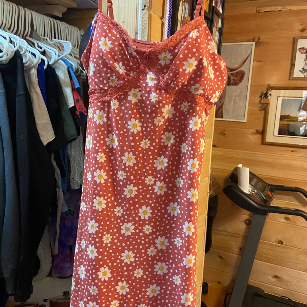 Floral Red Slip Dress